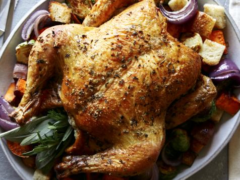 Thanksgiving Chicken Over Roasted Vegetables