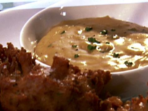 Ham Fritters with Cheese Sauce