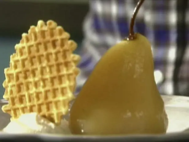 Vanilla Poached Pears with Chocolate Sauce and Ice Cream (a.k.a. "Poire Belle Helene") Recipe | Tyle