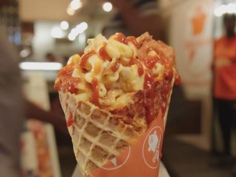 Mac and Cheese-Chicken Cone