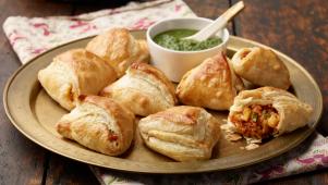 Baked Samosas and Mint Chutney