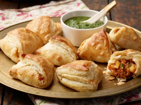 Baked Samosas and Mint Chutney
