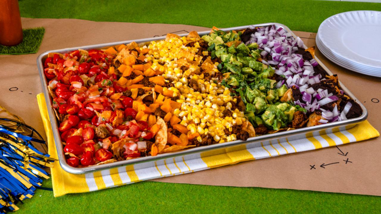 Sheet Pan Rainbow Nachos
