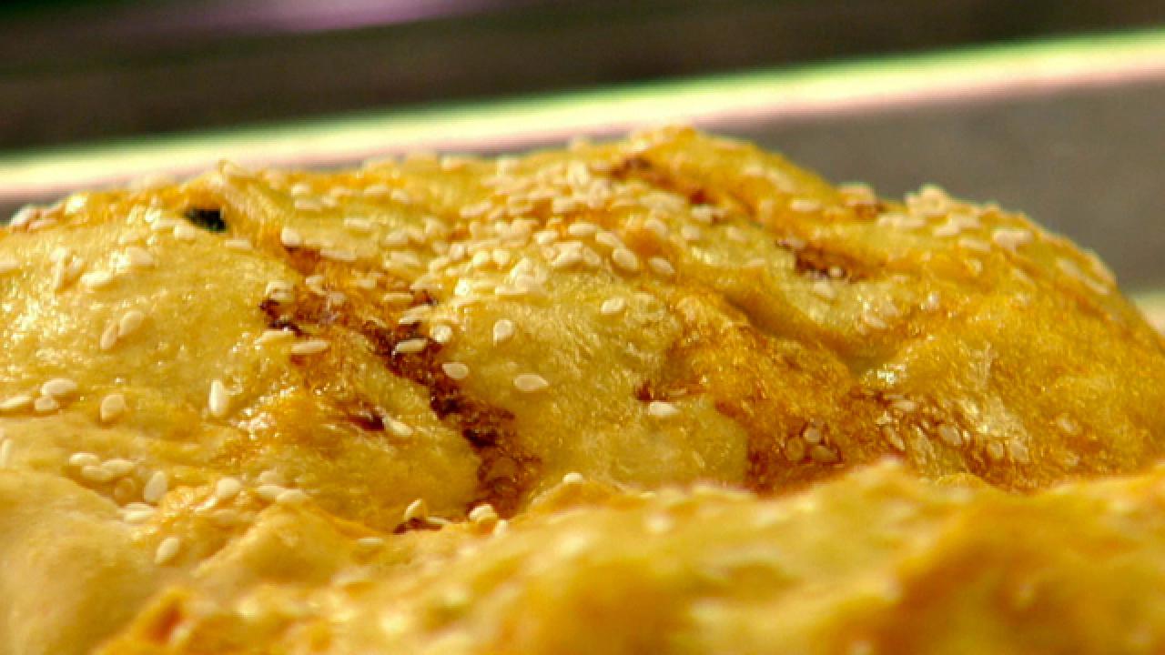 Roasted Garlic-Asiago Dip with Homemade Crackers