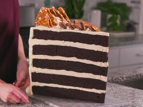 Gigantic Peanut Butter Cake Slice