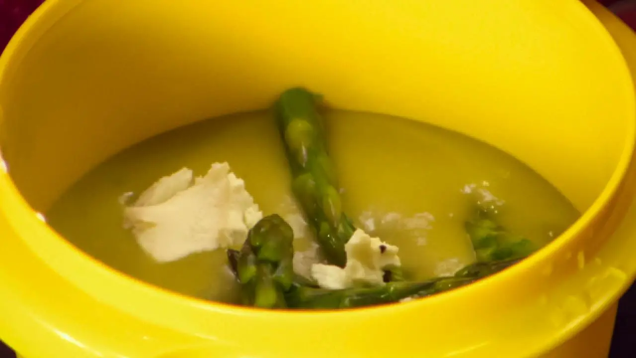 Chilled Asparagus Soup with Goat Cheese
