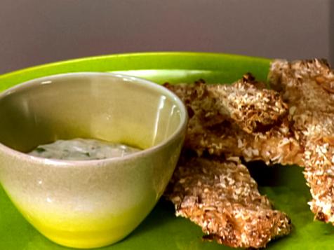 Dijon, Saltine and Wheat Germ Crusted Chicken Fingers with Ranch