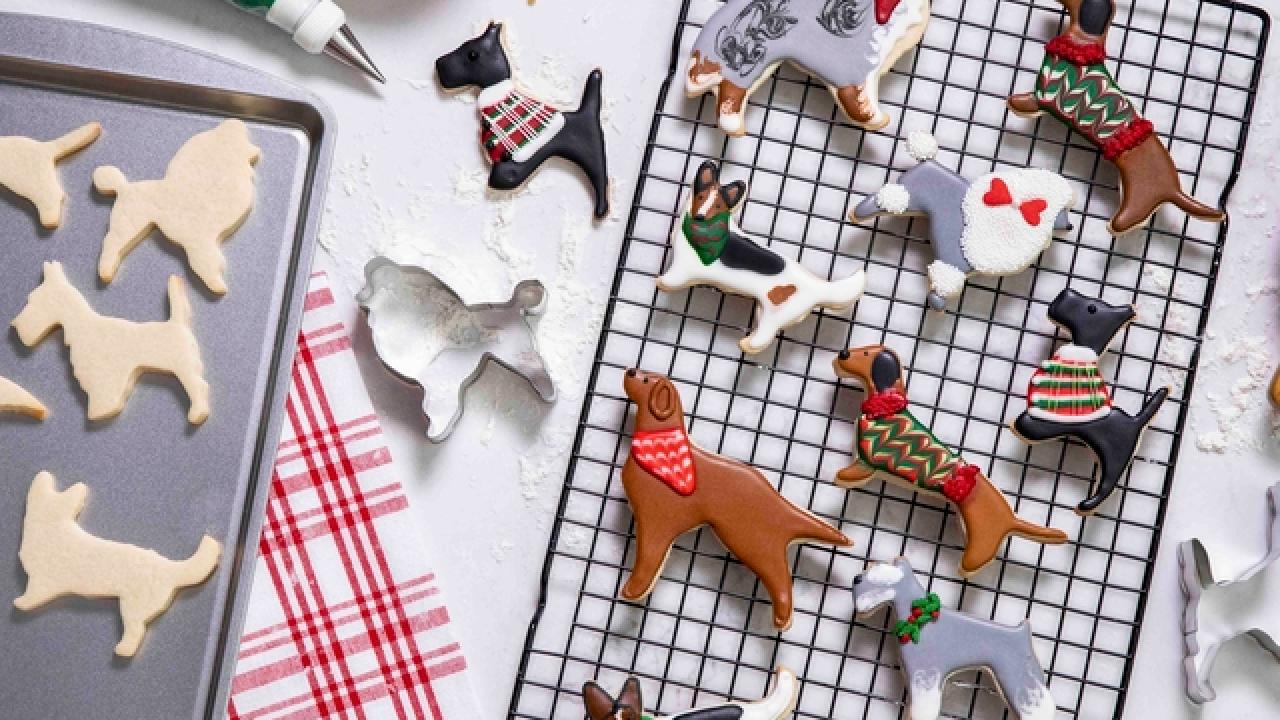 Holiday Dog Cutout Sugar Cookies