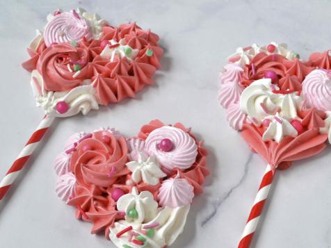 Meringue Lollipop Hearts