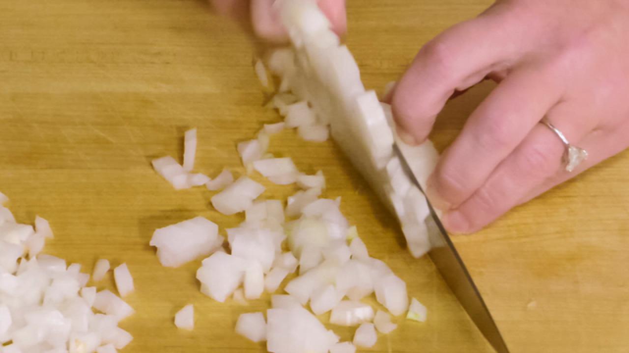Dicing Onion and Julienning Carrots