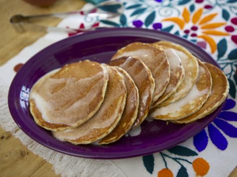 Churro Pancakes with Sweet Milk Glaze