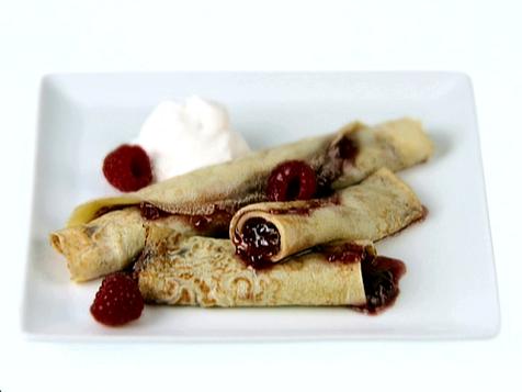 Raspberry Filled Crepes