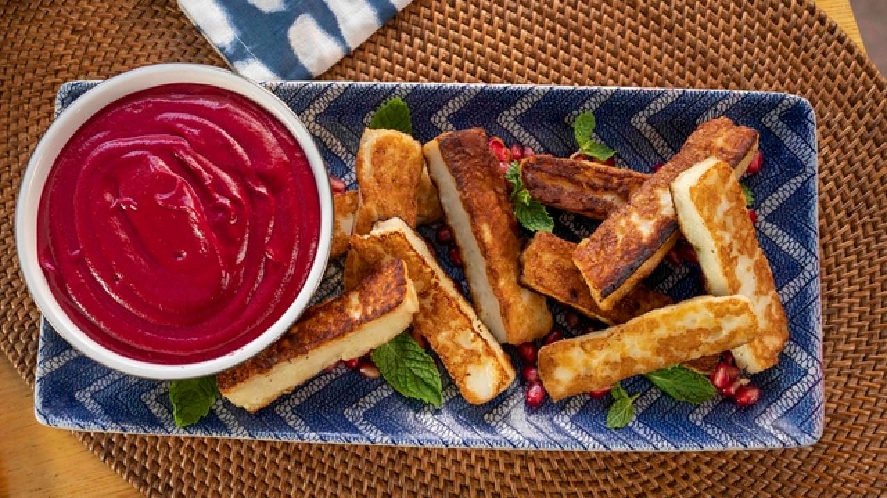 Halloumi Fries with Beet Chutney