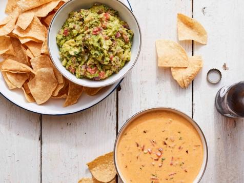 Grilled Guacamole and Grilled Queso Dip