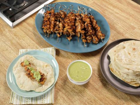 Chicken Skewers and Flatbread