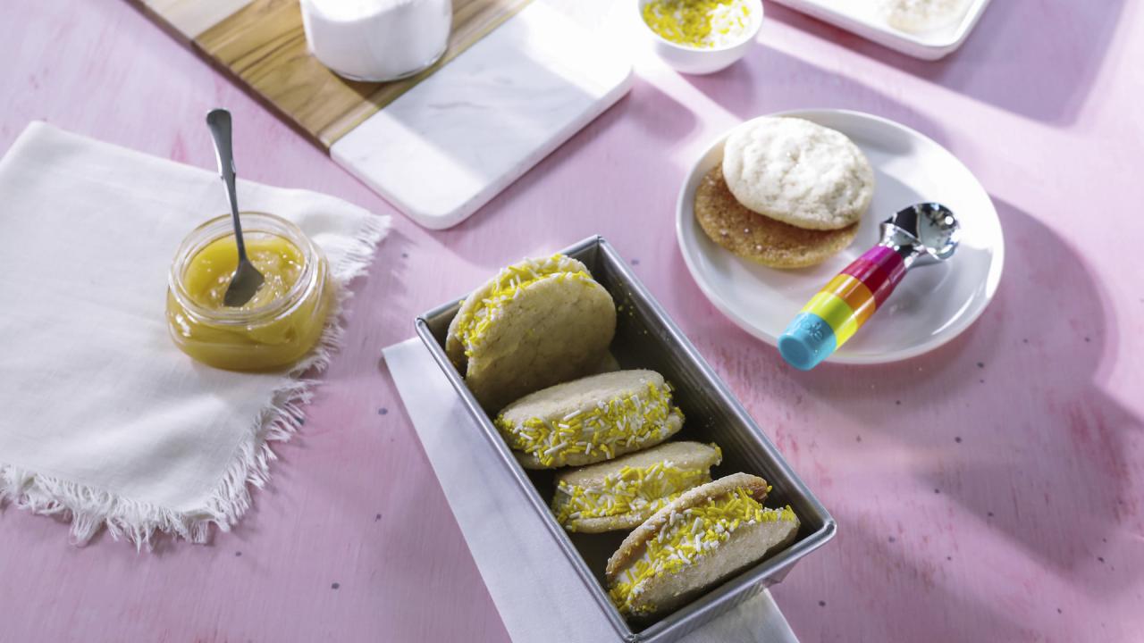 Lemon Sugar Cookie Ice Cream Sandwiches